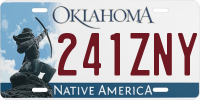 OK license plate 241ZNY