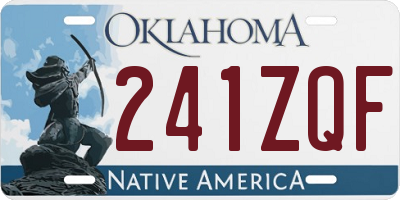 OK license plate 241ZQF