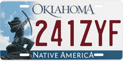OK license plate 241ZYF