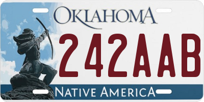 OK license plate 242AAB