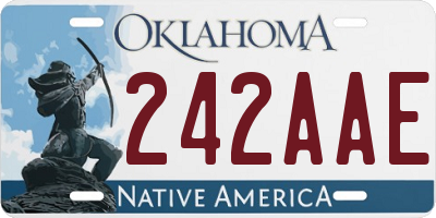 OK license plate 242AAE