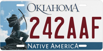 OK license plate 242AAF