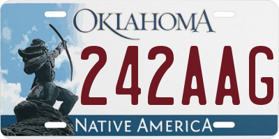 OK license plate 242AAG