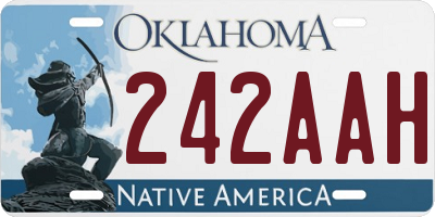 OK license plate 242AAH