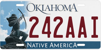 OK license plate 242AAI