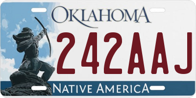 OK license plate 242AAJ