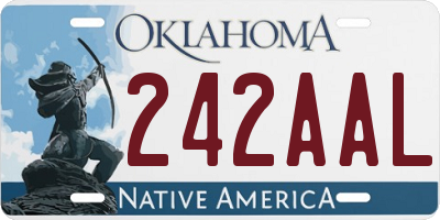 OK license plate 242AAL