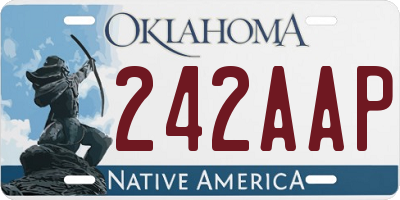 OK license plate 242AAP
