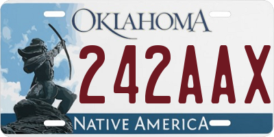 OK license plate 242AAX