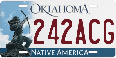 OK license plate 242ACG