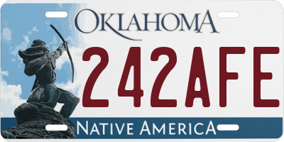 OK license plate 242AFE