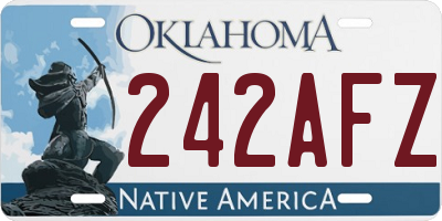 OK license plate 242AFZ