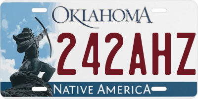 OK license plate 242AHZ