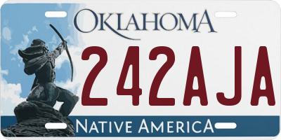 OK license plate 242AJA