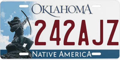 OK license plate 242AJZ