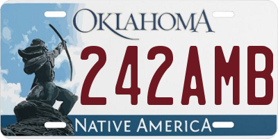 OK license plate 242AMB