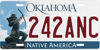 OK license plate 242ANC