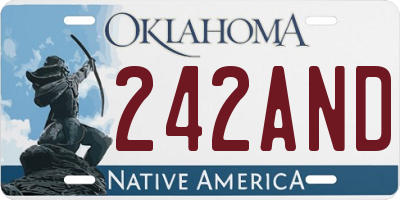 OK license plate 242AND
