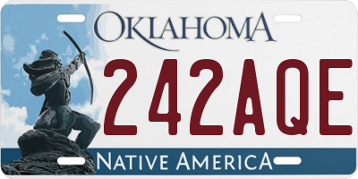 OK license plate 242AQE