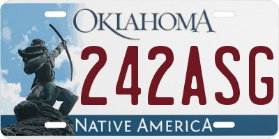 OK license plate 242ASG