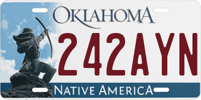 OK license plate 242AYN