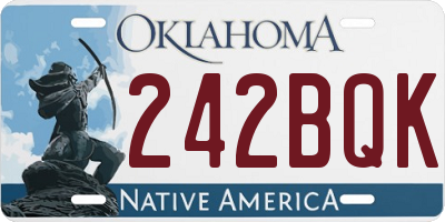 OK license plate 242BQK