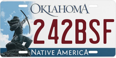 OK license plate 242BSF