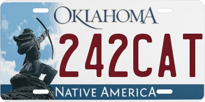 OK license plate 242CAT