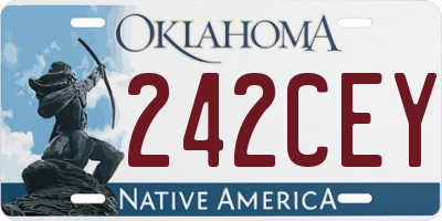 OK license plate 242CEY