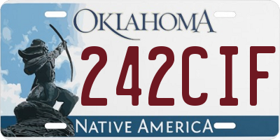 OK license plate 242CIF