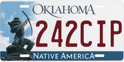 OK license plate 242CIP
