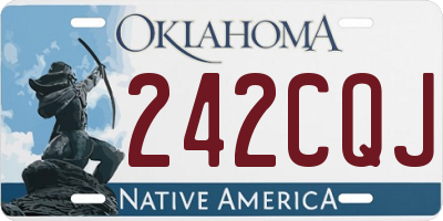 OK license plate 242CQJ