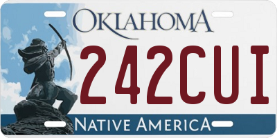 OK license plate 242CUI