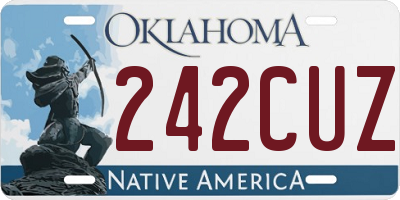 OK license plate 242CUZ