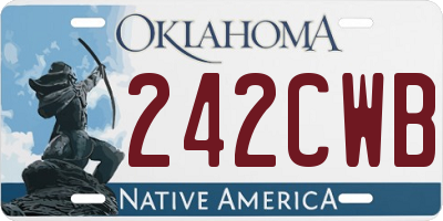 OK license plate 242CWB