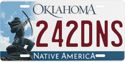 OK license plate 242DNS