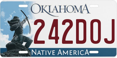 OK license plate 242DOJ