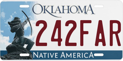 OK license plate 242FAR