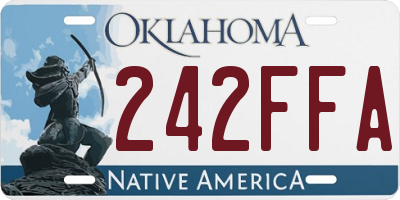OK license plate 242FFA
