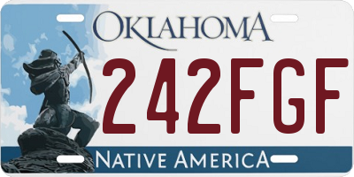 OK license plate 242FGF