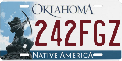 OK license plate 242FGZ