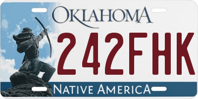 OK license plate 242FHK