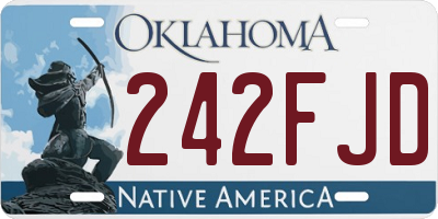 OK license plate 242FJD