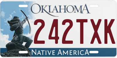 OK license plate 242TXK