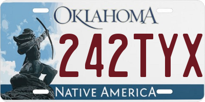 OK license plate 242TYX