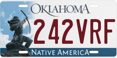 OK license plate 242VRF