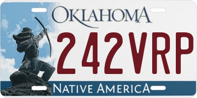 OK license plate 242VRP