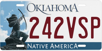 OK license plate 242VSP