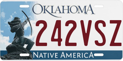 OK license plate 242VSZ
