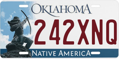 OK license plate 242XNQ